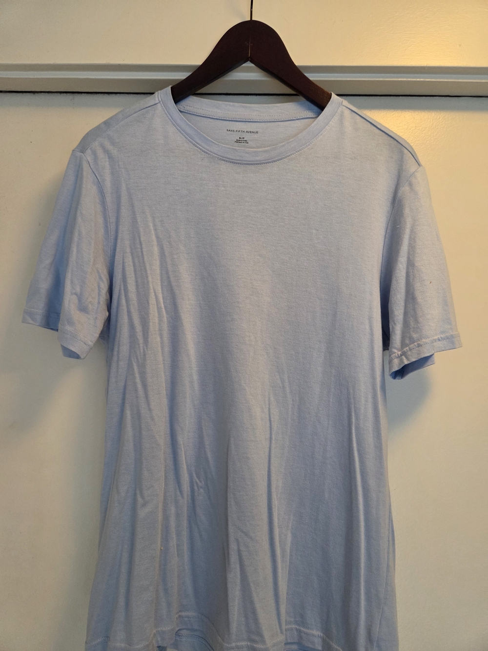 Saks Fifth Avenue Pale Blue Crew Neck Short Sleeve Tee